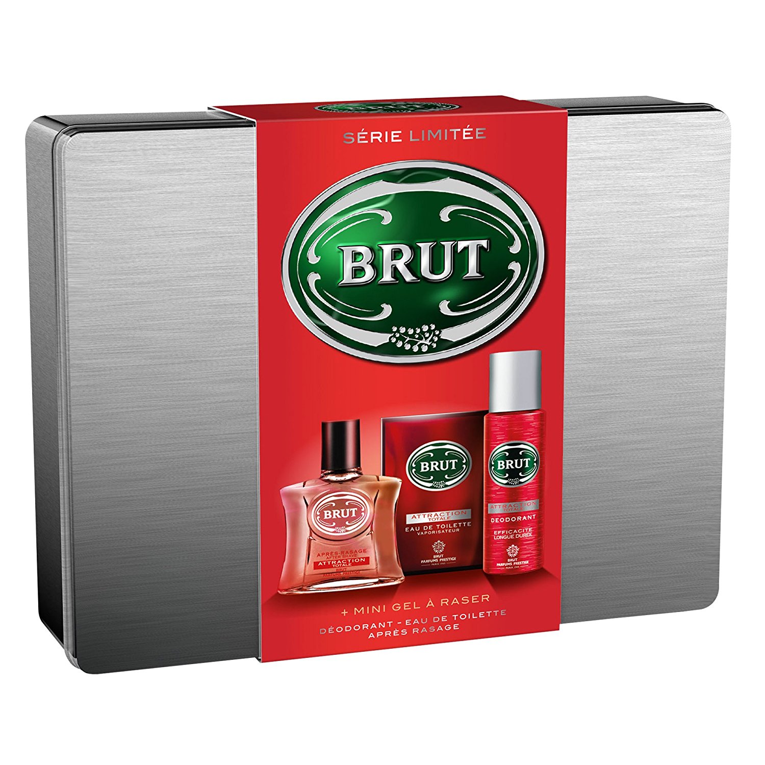 BRUT - Coffret Brut Attraction Totale Eau de Toilette + Aprs Rasage + Dodorant + Gel  raser