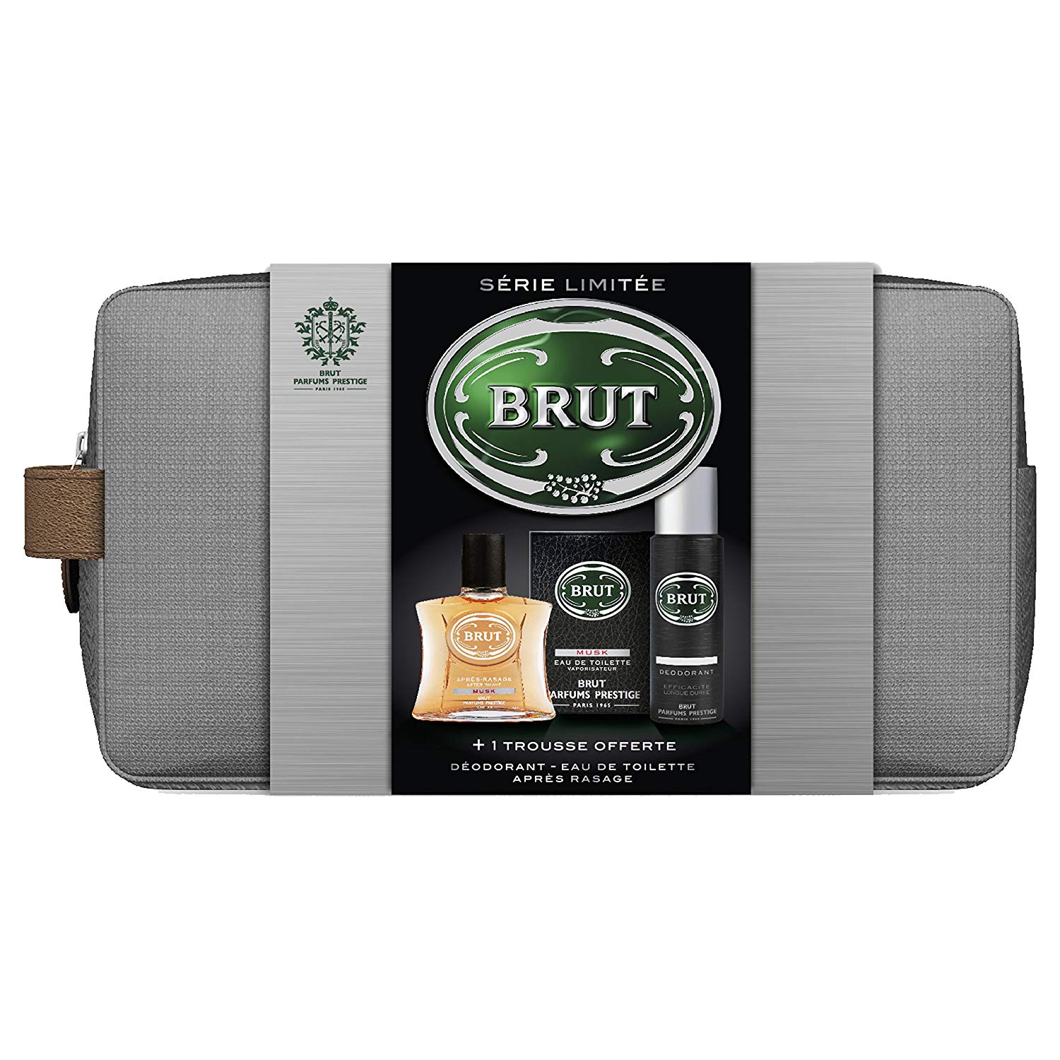BRUT - Coffret Brut Musk Eau de Toilette + Dodorant + Aprs rasage + Trousse de Toilette