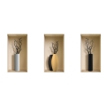NISHA - Décoration Stickers Illusion 3D Vases Lugano 22cmx42cm - Lot de 3